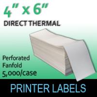 Direct Thermal Labels 4" x 6" Perf Fanfold